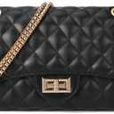 Gladdon Quilted Crossbody Purse for Women Trendy Ladies Shoulder Bag with Chain Designer Purses