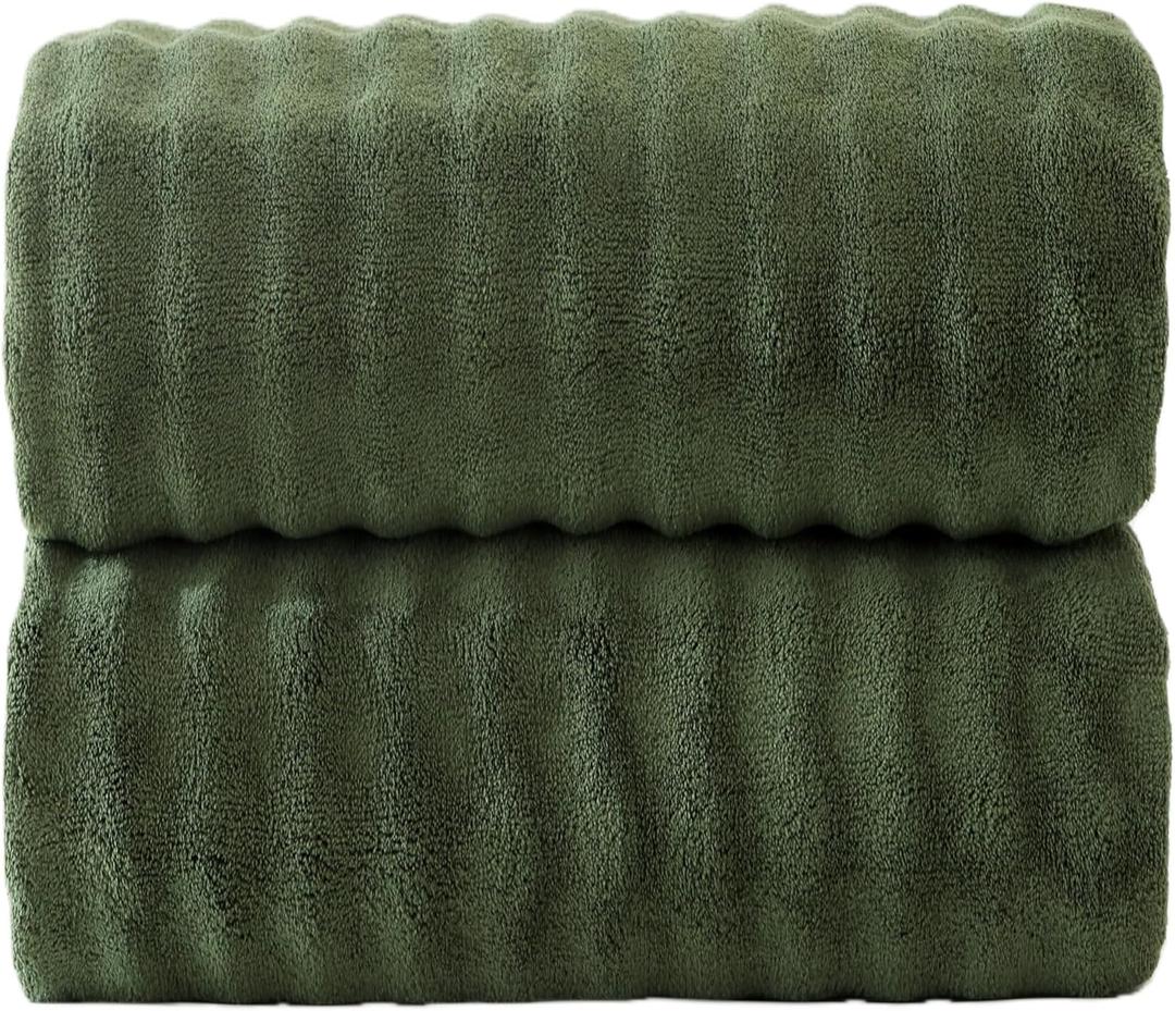 Bath Sheets 40x80 Inches Microfiber Extra Large BathTowels Super Soft Absorbent Quickly Dry Shower Towels for Bathroom (Olive Green,PK 2)