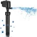 COOSPIDER Aquarium U-V Filter Green Clean Machine for 40-100 Gallon Fish Tank Crystal Clear 300GPH Submersible Water Pump Air Supply Wave Maker Green Killing (Black)