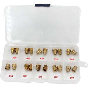KIPA 20Pcs Carburetor Main Jet Assortment kit for Style AED Barry Grant Quick Fuel Demon Avenger Carburetor 1/4"-32 UNF Unified Fine Thread 2Pcs Per 60# 61# 62# 63# 64# 65# 66# 67# 68# 69#