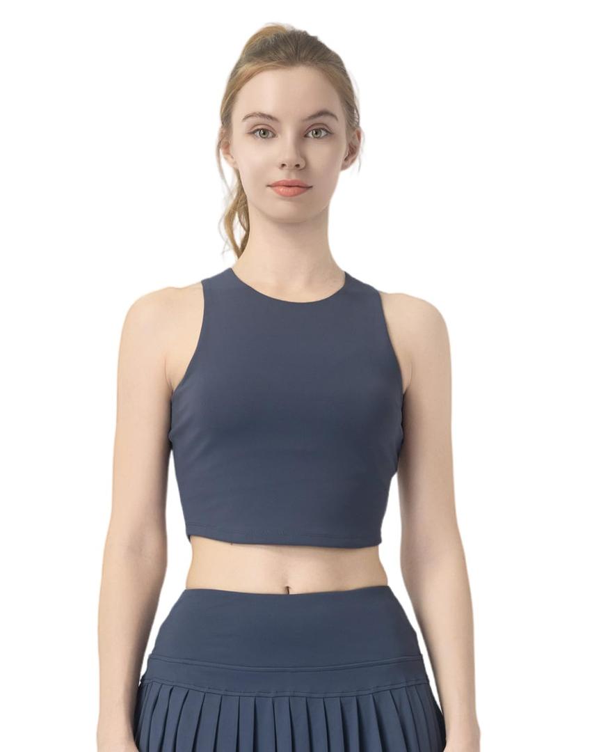 Women's Cropped Bra top,Crown Blue-S (S)