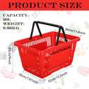 20 Pcs Bulk Shopping Baskets with Handles, 20 L Plastic Grocery Basket 16.9'' x 11.8'' x 9.1'' Portable Shopping Cart for Retail Stores Supermarket(Red)