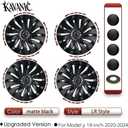 KAVANIC 4PCS Wheel Covers Fits for Tesla Model Y 19 Inch Matte Black Support Long Range Logo Symmetry Design Uberturbine Style fits for Model Y Gemini 2020-2024 Hubcaps Replacement (RWD/AWD)