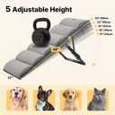 Veehoo Dog Ramp for Bed Couch for Small to Large Dog, Foldable Ramp for Dogs to Get on Bed 5 Adjustable Height from 17" to 23", Pet Cat Stairs Doggy Steps Non Slip with Metal Frame, Up to 130lbs