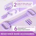Resistance Bands with Handles, Single Resistance Bands, Exercise Bands with Comfortable Handles, Resistance Training, Physical Therapy, Home Workouts, Fitness, Pilates