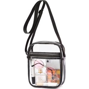 Vorspack Stadium Approved PVC Purse - Clear Crossbody Bag with Front Pocket for Concerts, Sports, Festivals