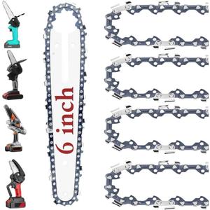 5 Pack 6 Inch Mini Chainsaw Chain 37 Drive Links 1/4LP .043, 6 Inch Replacement Chains for Cordless Electric Portable Mini Chainsaw For Pruning Shears Wood Cutting