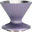 Pour Over Coffee Dripper Drip Coffee Pour Over Maker Resuable Blossom Cone Funnel Stainless Steel Metal Coffee Filter for Travel, Camping, Office, Home, Coffee Maker Brew (Dreamlike Lavender)