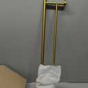 GERZWY Bathroom Double Towel Bar 24-Inch Gold Stainless Steel Modern Round Style Bath Hand Towel Rack Wall Mount