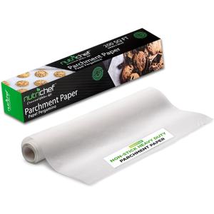 NutriChef 200 Square Foot Parchment Paper Roll | Heavy Duty Parchment Paper Roll for Baking, Easy to Cut & Non-stick Cooking Paper for Cookies, Air Frying & Grilling | Length & Width 160 FT. x 15 IN (One Size)