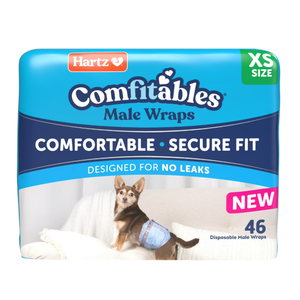 Hartz Comfitables Disposable Male Dog Wraps with Stretchy Waistband, Extra Small 46 Count