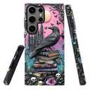 DAIZAG Case for Samsung Galaxy S25 Ultra,Military-Grade Protection Cover,Black Raven Bird Book Rose Skulls（Glossy）