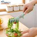 Kitchen Tongs for Cooking, 9 Inch Small Silicone Tongs, Food Grade Mini Serving Tongs with Silicone Tips, Set of 3, Green