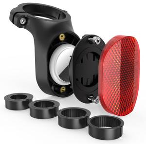 Airtag Bike Mount, Hidden Bicycle Seatpost Mount Compatible with Apple Airtags & Garmin Varia, Anti-Theft Air tag GPS Tracker Bike Reflector Holder for Mountain Bikes, Electric Bicycle, and Scooter (Black-1pack)