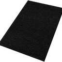 fani Heavy Duty Large Outdoor Indoor Entrance Black Doormat Waterproof Low Profile Entrance Rug Front Door Mat Patio Anti-Skid Rubber Back, (Black), Size: 4' x 6' (48x72 inch)