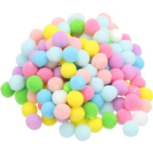 PATIKIL 0.6inch Pom Poms for Crafts, 150Pcs High Elastic Fuzzy Pastel Balls for Art Supplies DIY Creative Craft Material Handicraft Decorations, Colorful
