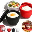 Silicone Bowl Liners for 5 Qt KitchenAid Mixers,3 Liners with Lids,Compatible with Stand Mixers,Non-Stick,Dishwasher Safe,for kitchen aid accessories and attachments, White & Red & Black