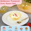 Newtay 100pcs 6oz Small Plastic Dessert Bowls Ice Cream Bowls Reusable Flower Shaped Party Serving Elegant Buffet Serving Cups for Nuts, Salad, Fruit, Snacks and Yogurt (Gold), 9cm/3.5inches 4 cm/1.6 inches