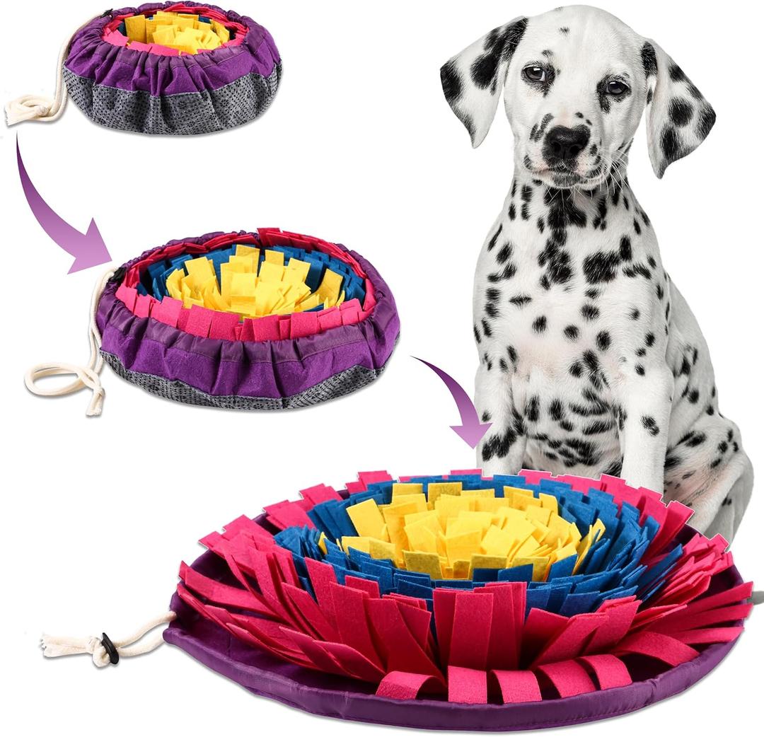 Snuffle Mat for Dogs & Puppies - Adjustable Sniff Mat Encourages Foraging Skills - Stress Relief Toy for Large Dogs (Multi)