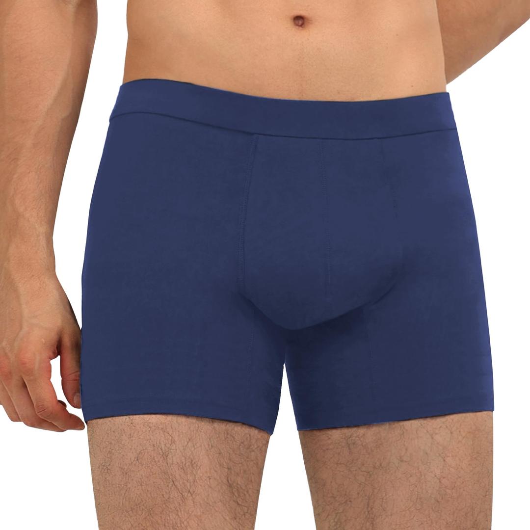 IRISMORII Washable Mens Leakproof Incontinence Underwear Bladder Leak Protection Instant Absorbency 60 ML Boxer Briefs (Dark Blue XXL)