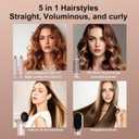 Dryhsip 5 in 1 Hair Styler & Wrap Air Curler, Low-Speed Negative Ionic Hair Tools Drying, Multi Hair Styler, Professional Blow Dryer Brush for Curling Volumizing Straightening Styling (Pink)