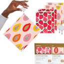 Papaya Reusable Paper Towels 4-Pack - 4 Sheets + 2 Hooks, Quick Drying, No Odor, 1 Sheet Replaces 17 Rolls, Washable Kitchen Cloth, Sustainable Dish Sponge, Eco Friendly Gift (Fruit Cocktail)
