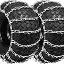 1 Pair 2 Link Rider Snowblower Tire Chain Tire Traction Chain for Garden Tractors Riders, Ride-on Lawn Mowers Fits for Tire Size 18x8.5-8 18x8.5x8