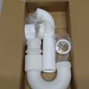 Flexible P Trap for Bathroom Sink, Flex Drain Pipe for Bathroom Sink Drain Kit and Kitchen Sink Drain Kit, 1-1/2" or 1-1/4" Expandable Sink Trap, Slip Joint or Direct Connection 1/2 Inch P Trap Kit