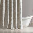 SLEEP ZONE Geometric Jacquard Shower Curtain, Textured Fabric Shower Curtains Lattice Curtain for Modern Home Decorations Bathroom, 72"  78" Beige Lattice