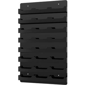 Ireer Business Card Holder for Wall Black Acrylic Business Card Holder Wall Mount Hanging Organizers Acrylic Sticker Display Stand (24 Pockets)