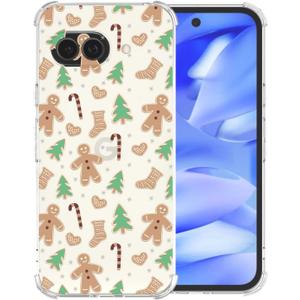 Christmas Phone Case for Google Pixel 9/9 Pro - Clear Transparent Soft TPU Case with Xmas Gingerbread Man Pattern, Cute Protective Cover for Boys Girls (6.3 Inch)