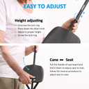 REHAND Walking Cane with Seat,Lightweight Foldable, Adjustable, Collapsible Canes with Stool for Men & Women, Heavy Duty All Terrain Tip, Portable Walking Stick Chair for Seniors & Adults