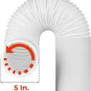 TURBRO Portable Air Conditioner Universal Exhaust Hose - 5 Inch Diameter, 78 Inch Length, Anti-Clockwise Thread
