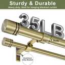 Double Curtain Rods 72-144 Inches for Windows, 1 Inch Diameter Adjustable Heavy Duty Drapery Rod with Aluminum Alloy Brackets and Finials, Modern Stylish Dual Curtains Rod, Antique Bronze