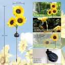 Christmas Flowers Solar Pathway Lights Outdoor, 2 Pack 6 Sunflower Solar Lights Outdoor, Waterproof Solar Sunflower Garden Lights, Decorative Sunflower Solar Pathway Lights for Garden Lawn Patio Yard