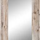 36 X 24 inch Wall Mount Wood Frame Bathroom Vanity Mirror Rustic Horizontal/Vertical Rectangle Mirror for Over Sink, Bedroom, Farmhouse Home Decor (Distressed White)