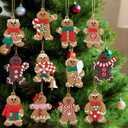 3 x 12 Pcs Gingerbread Man Ornament Gingerbread Men Ornaments of Various Shapes for Christmas Tree Gingerbread Christmas Decorations