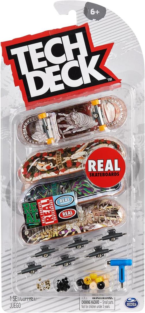 TECH DECK, Ultra DLX Fingerboard 4-Pack, Real Skateboards, Collectible and Customizable Mini Skateboards, Kids Toys for Ages 6 and up