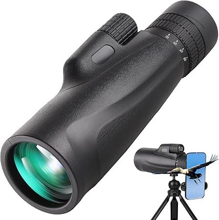 Monocular Telescope 80 x 100 High Powered Monoculars for Adults with Tripod, Monocular for Smartphone, Suitable for Bird Watching, Larger Vision Monoculars for Adults with BAK4 Prism & FMC Lens Black