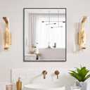 BEAUTME 20X16 Inch Bathroom Mirror,Rectangular Vanity Wall Mirror, Modern Non-Rusting Metal Frame Bathroom Mirror, Suitable for Bathroom, Bedroom, Living Room