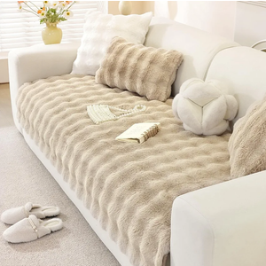 Couch Cover, Soft Plush Couch Covers for Sofa, Fuzzy Cozy Bubble Sofa Covers Washable, Pet Friendly Couch Protectors for Dogs, Dog Mat for Couches and Sofas 82"x35"