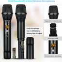 Pro Wireless Microphone System 4 Channel, UHF Metal Cordless Handheld Mics with Echo Bluetooth for Church Karaoke Singing, 4x50 Adjustable Frequency(MU-898 Battery 4 Handheld)
