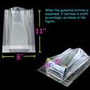 PigPotParty Cellophane Bags 8x11 Inch,100 Pack Clear Plastic Gift Bags with Bottom Gusset for Stand-Up Display, Medium Cello Gift Wrap for Goodies, Treats, Party Favors, Mugs, Includes 100 Gold Ties