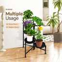 5 Tier Plant Stand Indoor, Metal Corner Plant Shelf Outdoor, Foldable Tall Plant Rack for Mutiple Plants, Flower Pot Holder Display Stand for Living Room Patio Home Decor for Gatdening