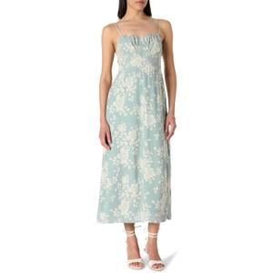 The Drop Women's Linea Spaghetti Strap Maxi Dress with Front Slit (Medium, Iceberg Linear Floral) The Drop Women's Linea Spaghetti Strap Maxi Dress with Front Slit (Medium, Iceberg Linear Floral)