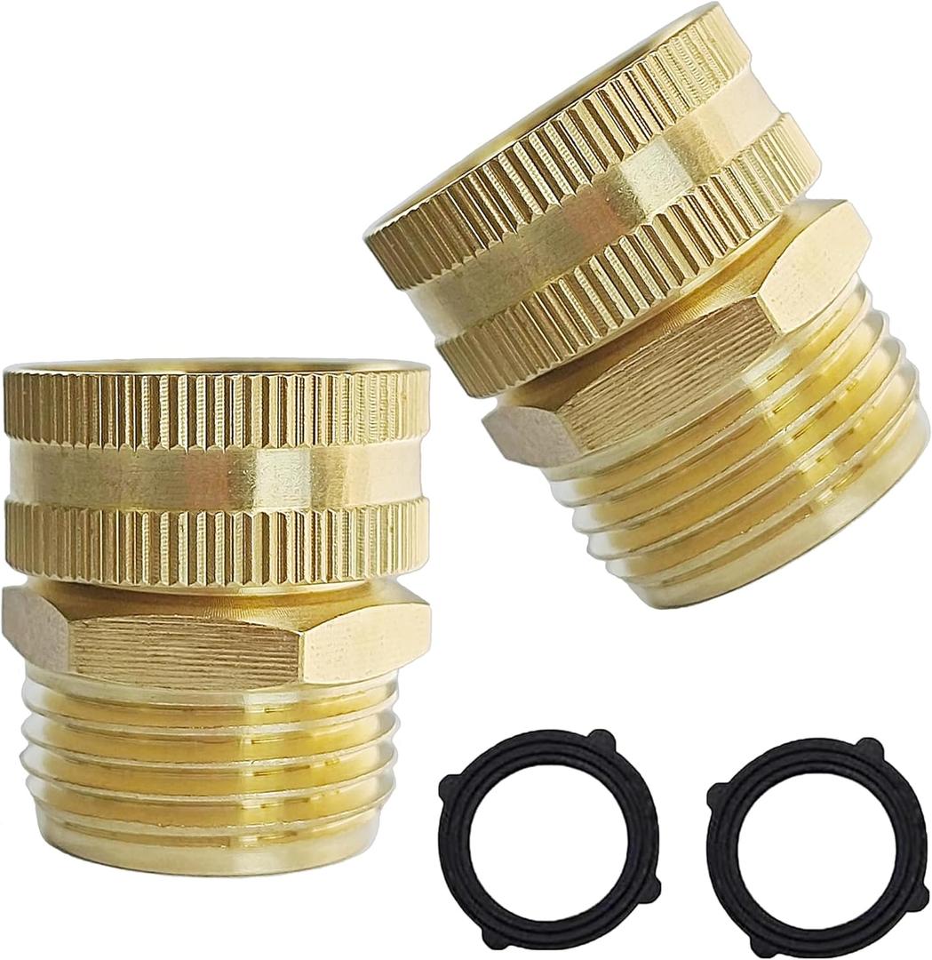 AOPANDA Brass Garden Swivel Pipe Fitting 3/4" GHT Female x 3/4" GHT Male Thread Garden Hose Threaded Adapter (Pack of 2). AOPANDA Brass Garden Swivel Pipe Fitting 3/4" GHT Female x 3/4" GHT Male Thread Garden Hose Threaded Adapter (Pack of 2).