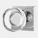 Polished Chrome Door Knobs Interior, Privacy Crystal Glass Door Knobs with Lock for Bathroom Bedroom
