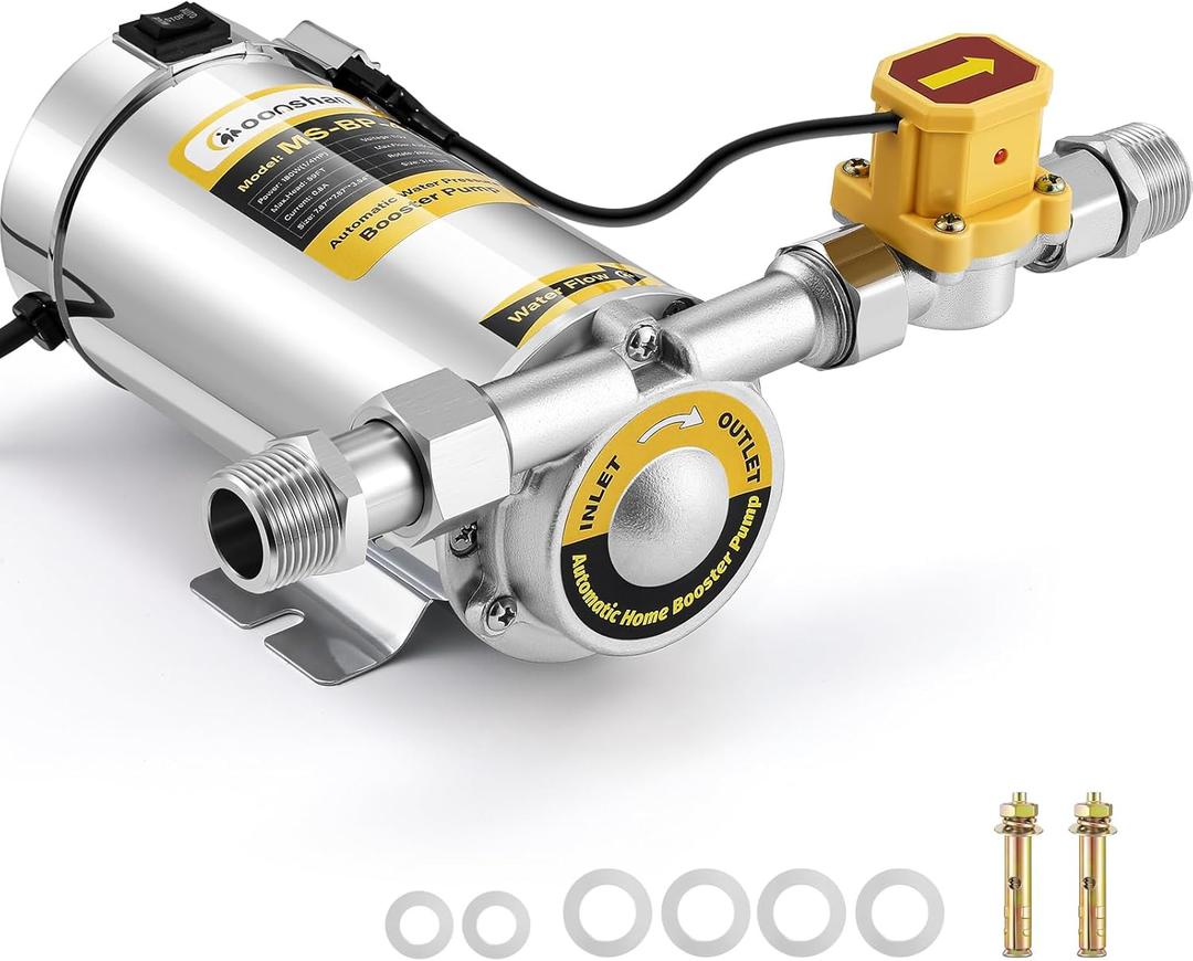 Water Pressure Booster Pump 180W Automatic Home Water Pump with Water Flow Switch for Household Shower Kitchen Bathroom Irrigation