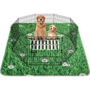 Aitmexcn Washable Pee Pads for Dogs, 2 Pack Super Absorbent Reusable Puppy Pads, Lawn Design Reusable Dog Pads for Potty Tranning, Whelping, Playpen, Crate, Bed - 36"x48"
