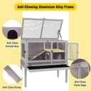 Aivituvin 2-Story Indoor Rabbit Hutch Guinea Pig Cage with Stand, Wooden Bunny Cage Small Animal Cages with Chew-Proof Ramp, Pull-Out Tray & Leakproof PVC Layer (Grey)
